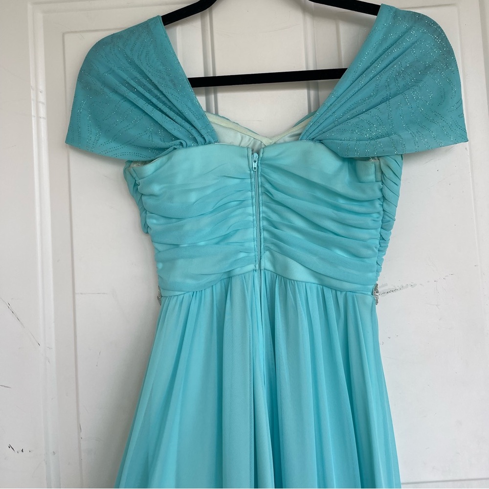Baby blue sparkly bridesmaids maxi dress - Picture 11 of 16